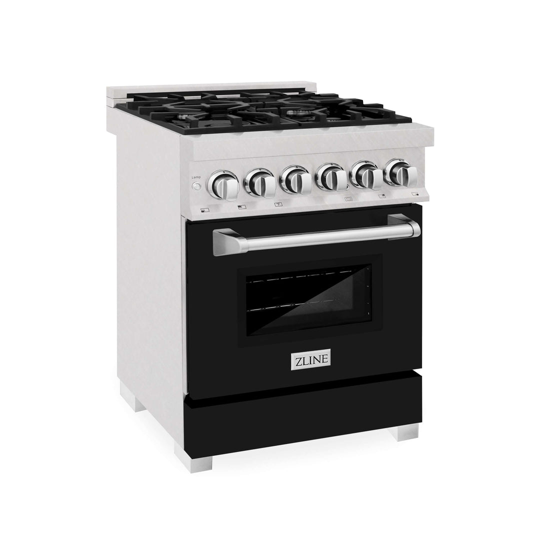 ZLINE 24 in. Professional Dual Fuel Range in Fingerprint Resistant Stainless Steel with Color Door Options (RAS-SN-24)