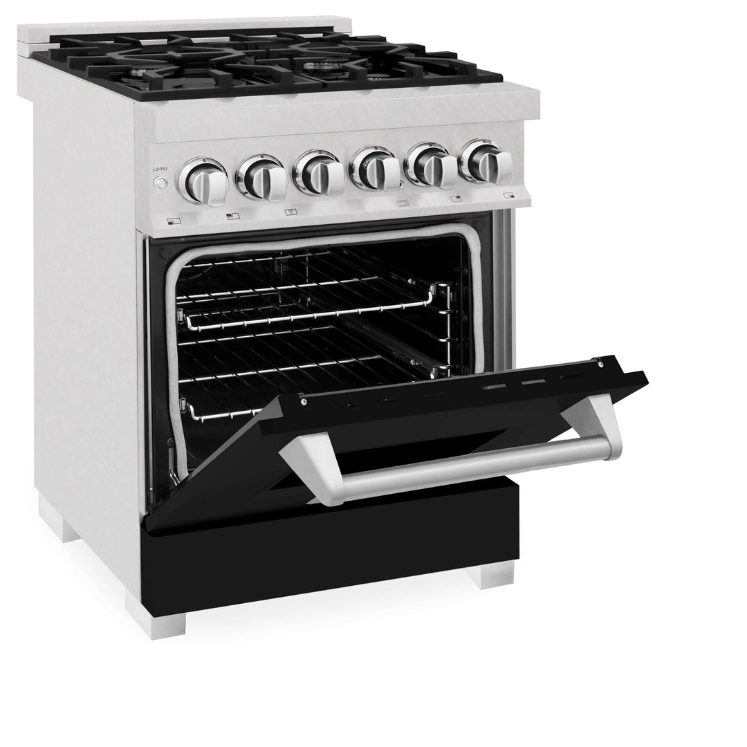 ZLINE 24 in. Professional Dual Fuel Range in Fingerprint Resistant Stainless Steel with Color Door Options (RAS-SN-24)