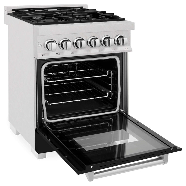 ZLINE 24 in. Professional Dual Fuel Range in Fingerprint Resistant Stainless Steel with Color Door Options (RAS-SN-24)