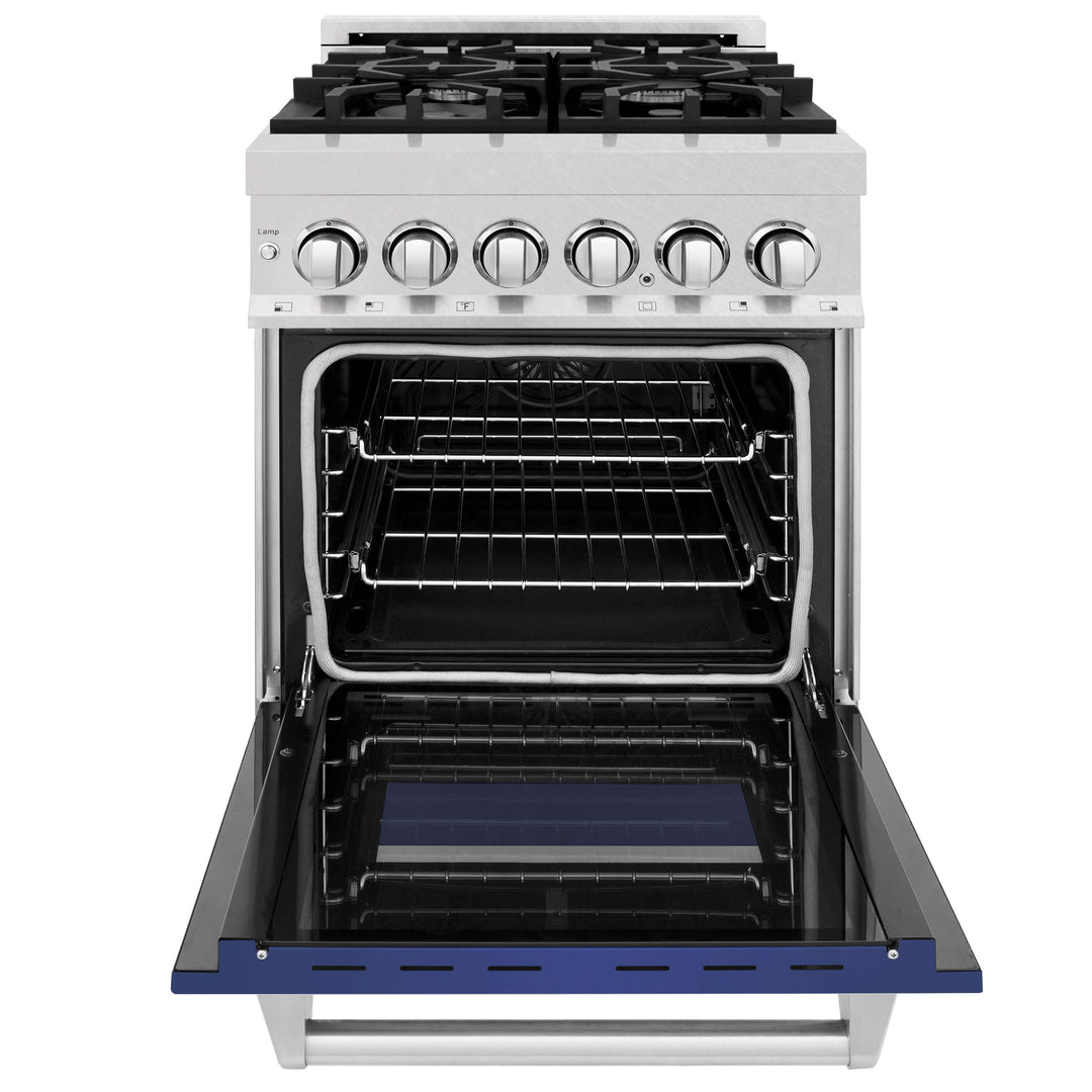 ZLINE 24 in. Professional Dual Fuel Range in Fingerprint Resistant Stainless Steel with Color Door Options (RAS-SN-24)