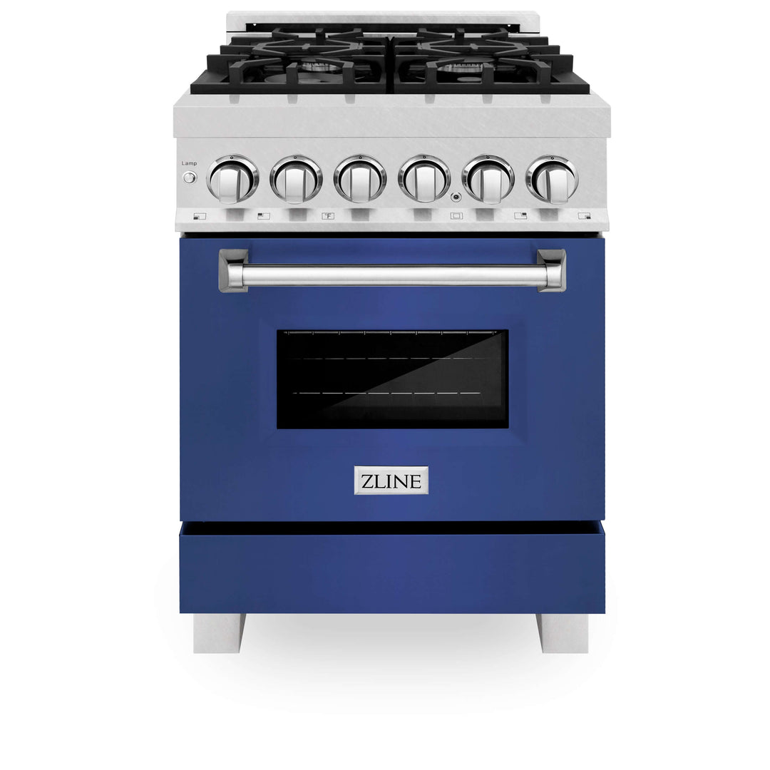 ZLINE 24 in. Professional Dual Fuel Range in Fingerprint Resistant Stainless Steel with Color Door Options (RAS-SN-24)