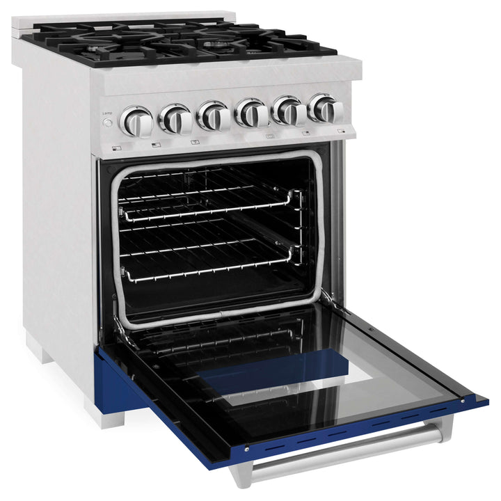 ZLINE 24 in. Professional Dual Fuel Range in Fingerprint Resistant Stainless Steel with Color Door Options (RAS-SN-24)