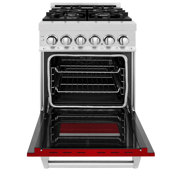 ZLINE 24 in. Professional Dual Fuel Range in Fingerprint Resistant Stainless Steel with Color Door Options (RAS-SN-24)