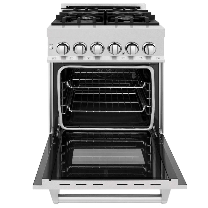 ZLINE 24 in. Professional Dual Fuel Range in Fingerprint Resistant Stainless Steel with Color Door Options (RAS-SN-24)