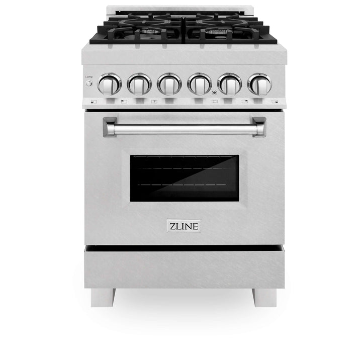 ZLINE 24 in. Professional Dual Fuel Range in Fingerprint Resistant Stainless Steel with Color Door Options (RAS-SN-24)