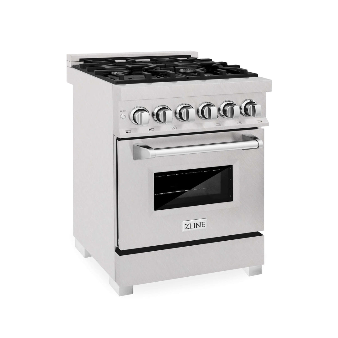 ZLINE 24 in. Professional Dual Fuel Range in Fingerprint Resistant Stainless Steel with Color Door Options (RAS-SN-24)