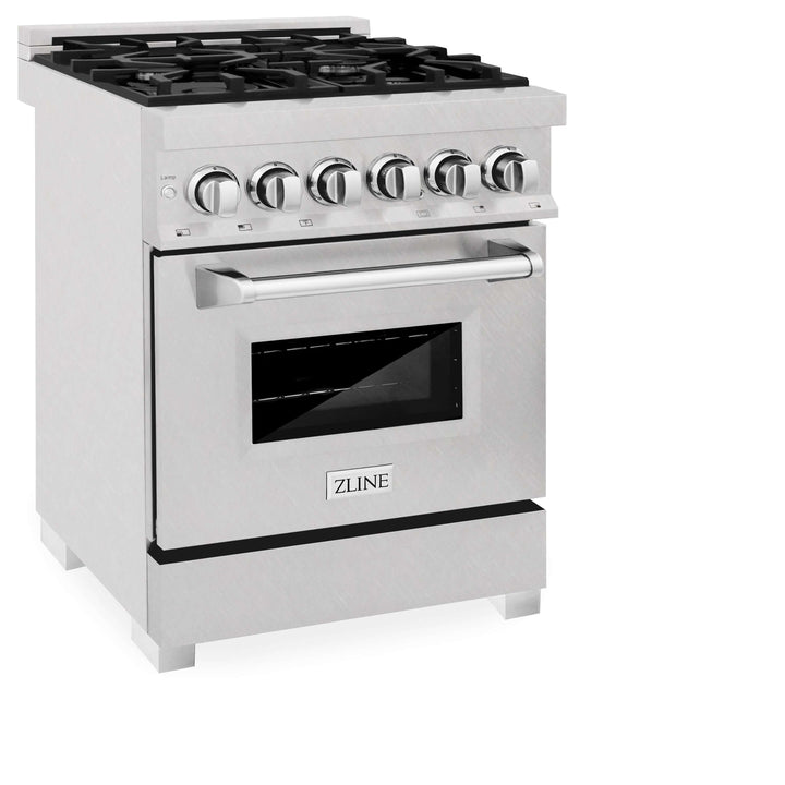 ZLINE 24 in. Professional Dual Fuel Range in Fingerprint Resistant Stainless Steel with Color Door Options (RAS-SN-24)