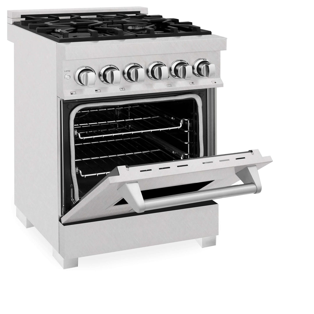 ZLINE 24 in. Professional Dual Fuel Range in Fingerprint Resistant Stainless Steel with Color Door Options (RAS-SN-24)