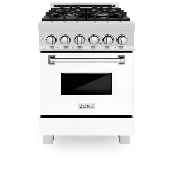 ZLINE 24 in. Professional Dual Fuel Range in Fingerprint Resistant Stainless Steel with Color Door Options (RAS-SN-24)