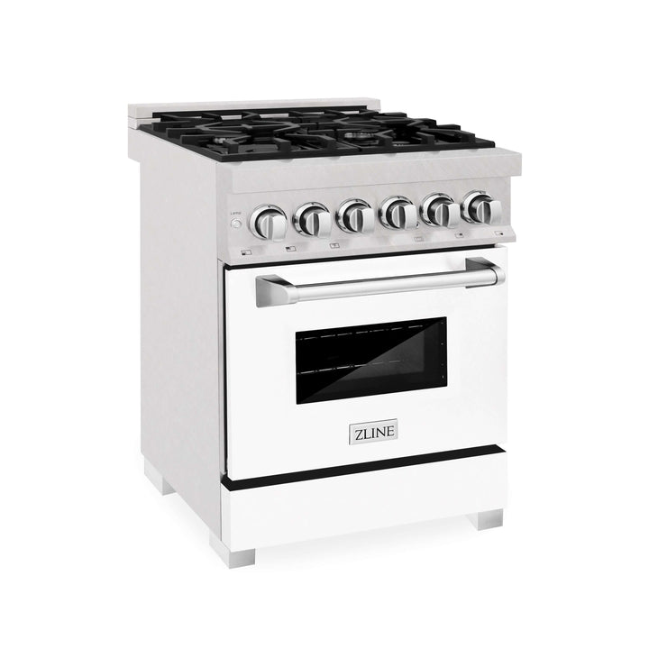 ZLINE 24 in. Professional Dual Fuel Range in Fingerprint Resistant Stainless Steel with Color Door Options (RAS-SN-24)