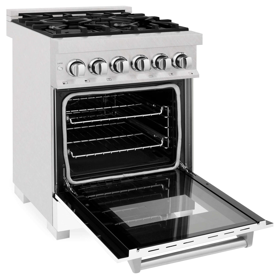 ZLINE 24 in. Professional Dual Fuel Range in Fingerprint Resistant Stainless Steel with Color Door Options (RAS-SN-24)