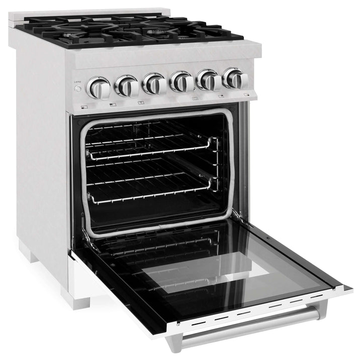 ZLINE 24 in. Professional Dual Fuel Range in Fingerprint Resistant Stainless Steel with Color Door Options (RAS-SN-24)