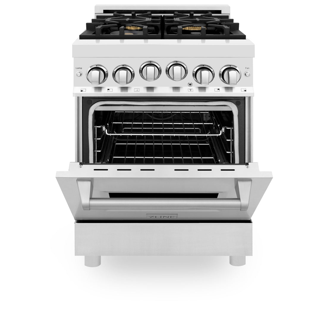 ZLINE 24 in. 2.8 cu. ft. Range with Gas Stove and Gas Oven in Stainless Steel (RG24)