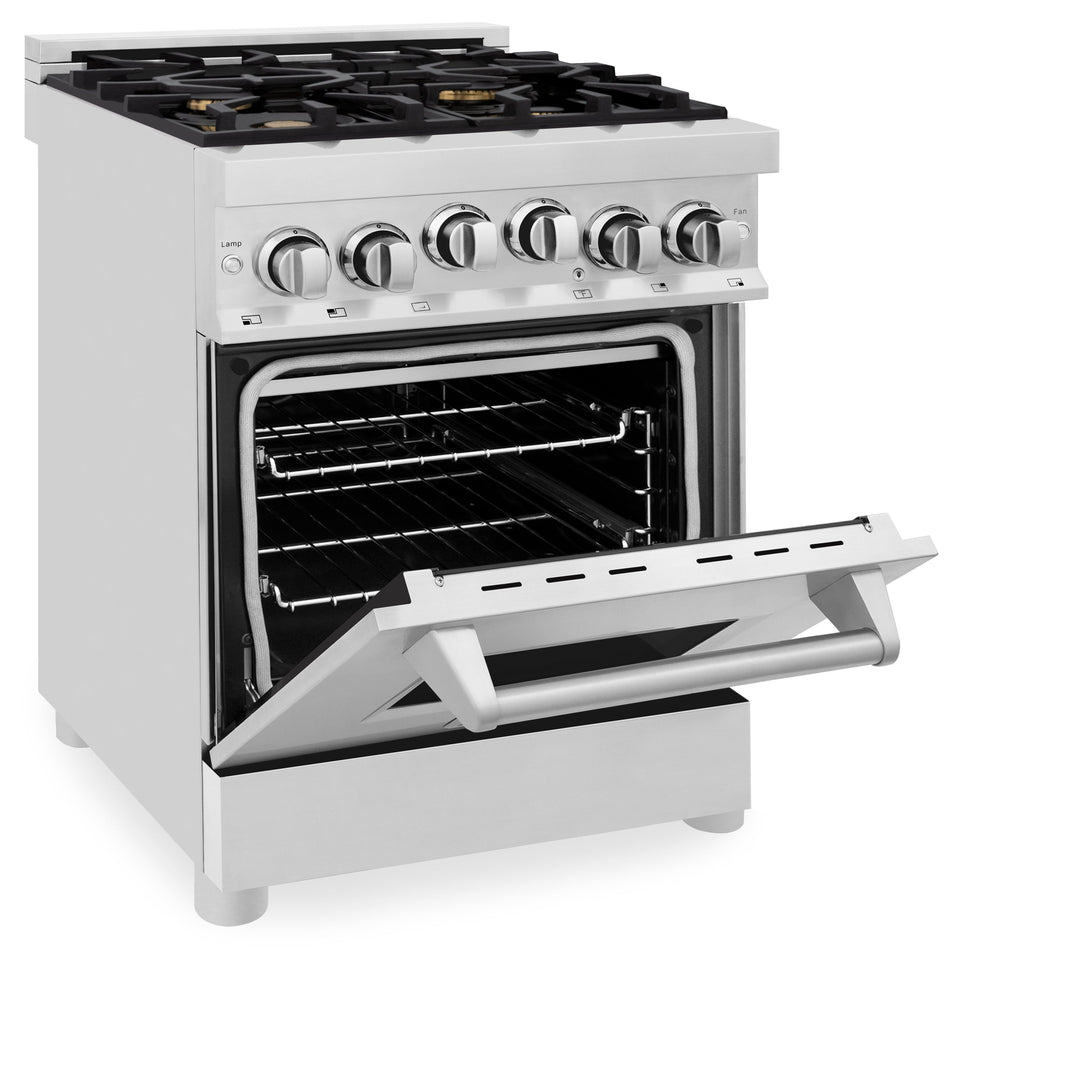 ZLINE 24 in. 2.8 cu. ft. Range with Gas Stove and Gas Oven in Stainless Steel (RG24)