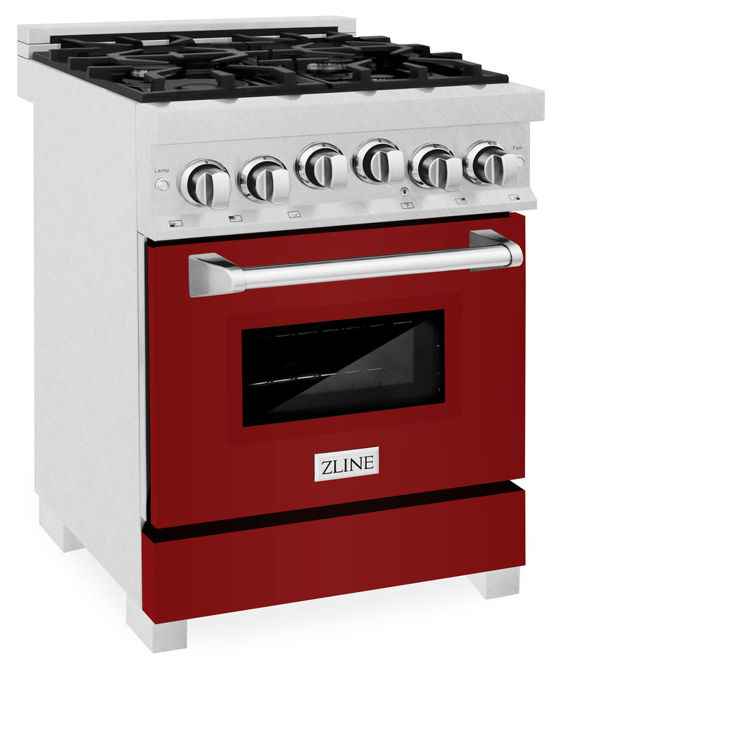 ZLINE 24 in. 2.8 cu. ft. Range with Gas Stove and Gas Oven in Fingerprint Resistant Stainless Steel (RGS-SN-24)