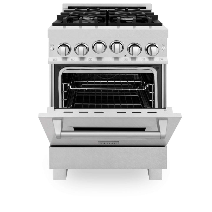 ZLINE 24 in. 2.8 cu. ft. Range with Gas Stove and Gas Oven in Fingerprint Resistant Stainless Steel (RGS-SN-24)