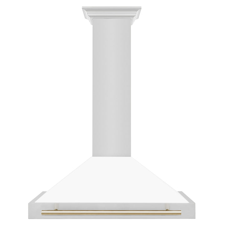 ZLINE 36 in. Autograph Edition Stainless Steel Range Hood with White Matte Shell and Accents (KB4STZ-WM36)