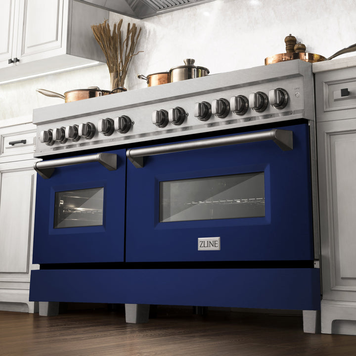 ZLINE 60 in. 7.4 cu. ft. Dual Fuel Range with Gas Stove and Electric Oven in Fingerprint Resistant Stainless Steel and Colored Door Options (RAS-60)