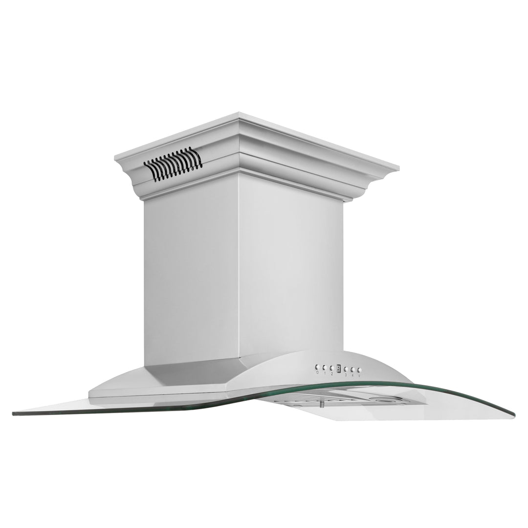 ZLINE Wall Mount Range Hood in Stainless Steel with Built-in ZLINE CrownSound Bluetooth Speakers (KNCRN-BT)