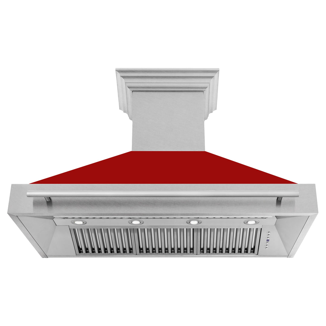 ZLINE 48 in. Fingerprint Resistant Stainless Steel Range Hood with Colored Shell Options (8654SNX-48)