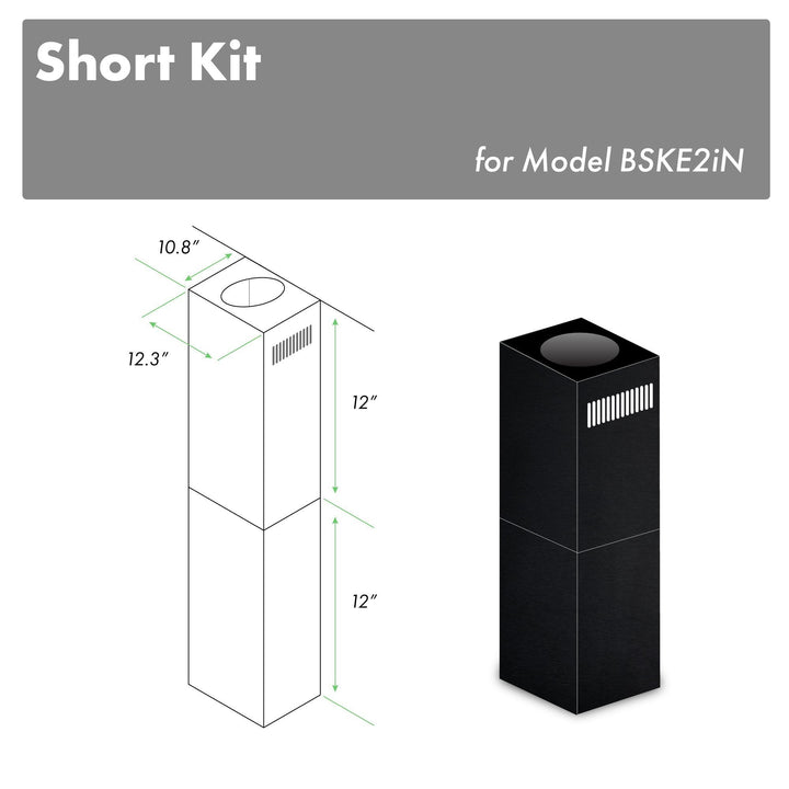 ZLINE 2-12 in. Short Chimney Pieces for 7 ft. to 8 ft. Ceilings (SK-BSKE2iN)