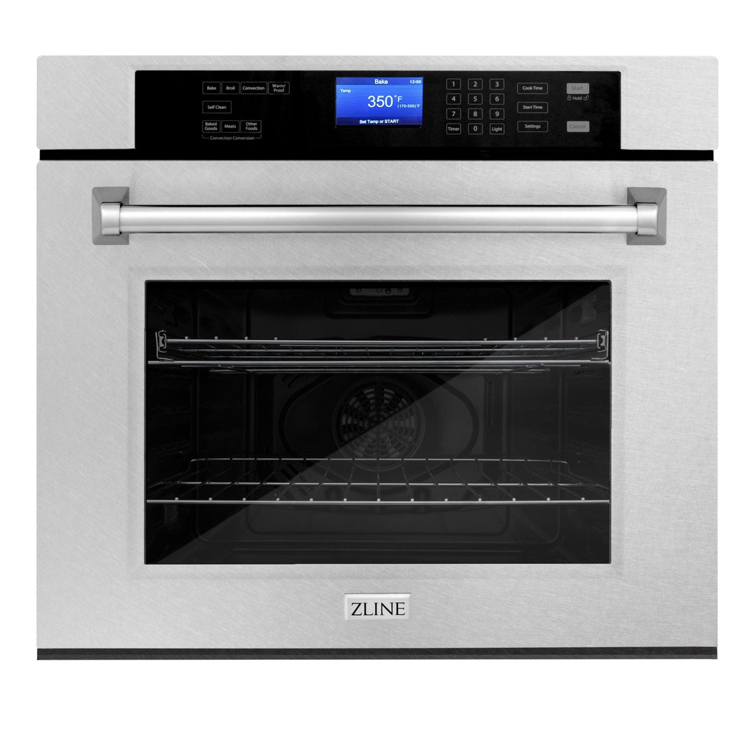 ZLINE 30 in. Professional Electric Single Wall Oven with Self Clean and True Convection in DuraSnow Stainless Steel (AWS-30)