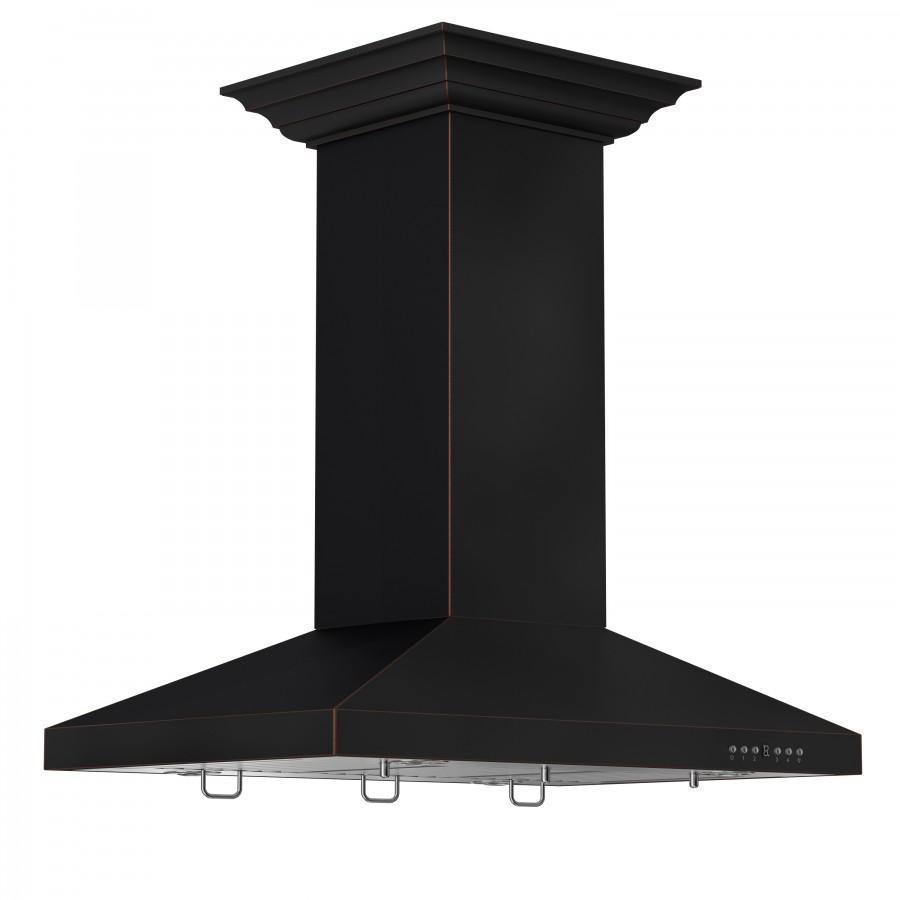 ZLINE 36 in. Designer Series Oil-Rubbed Bronze Island Mount Range Hood (8KL3iB-36)