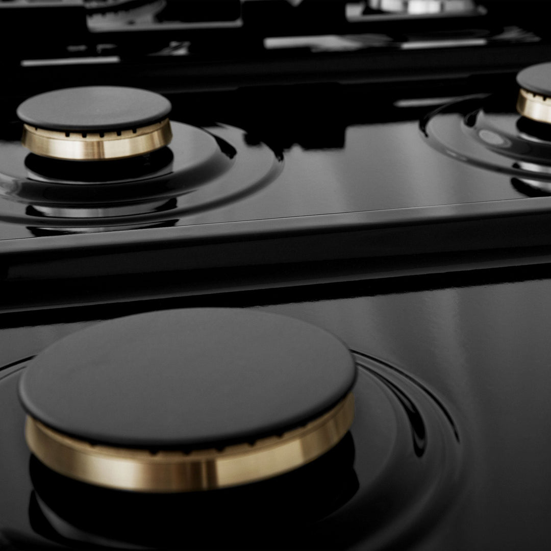 ZLINE Autograph Edition 36 in. Porcelain Rangetop with 6 Gas Burners in DuraSnow Stainless Steel with Accents (RTSZ-36)