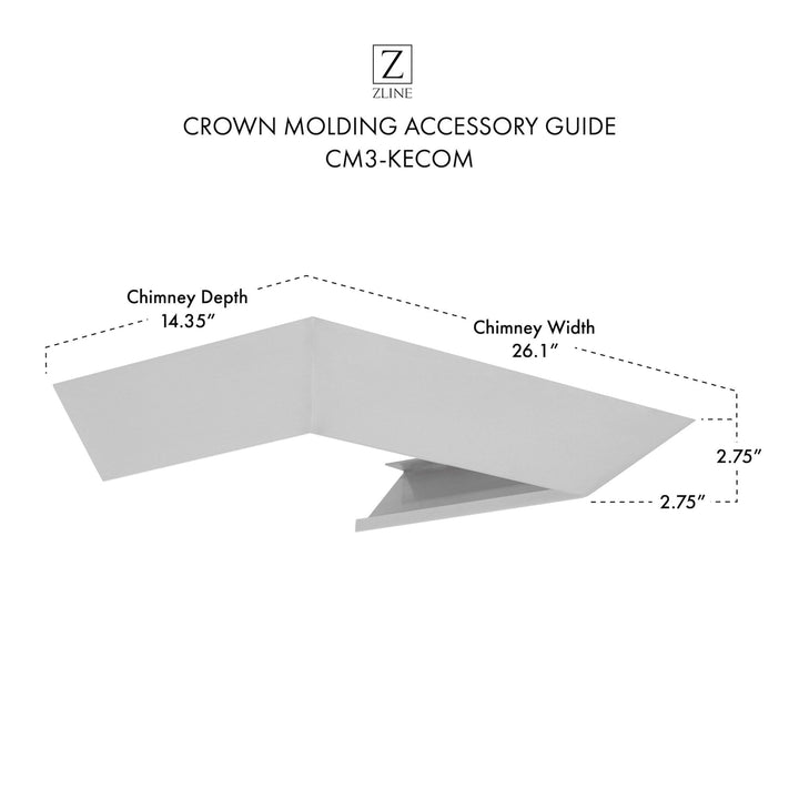 ZLINE Crown Molding 3 For Wall Range Hood (CM3-KECOM)