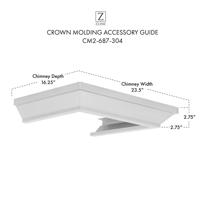 ZLINE Crown Molding Profile 2 for Wall Mount Range Hood (CM2-687-304)