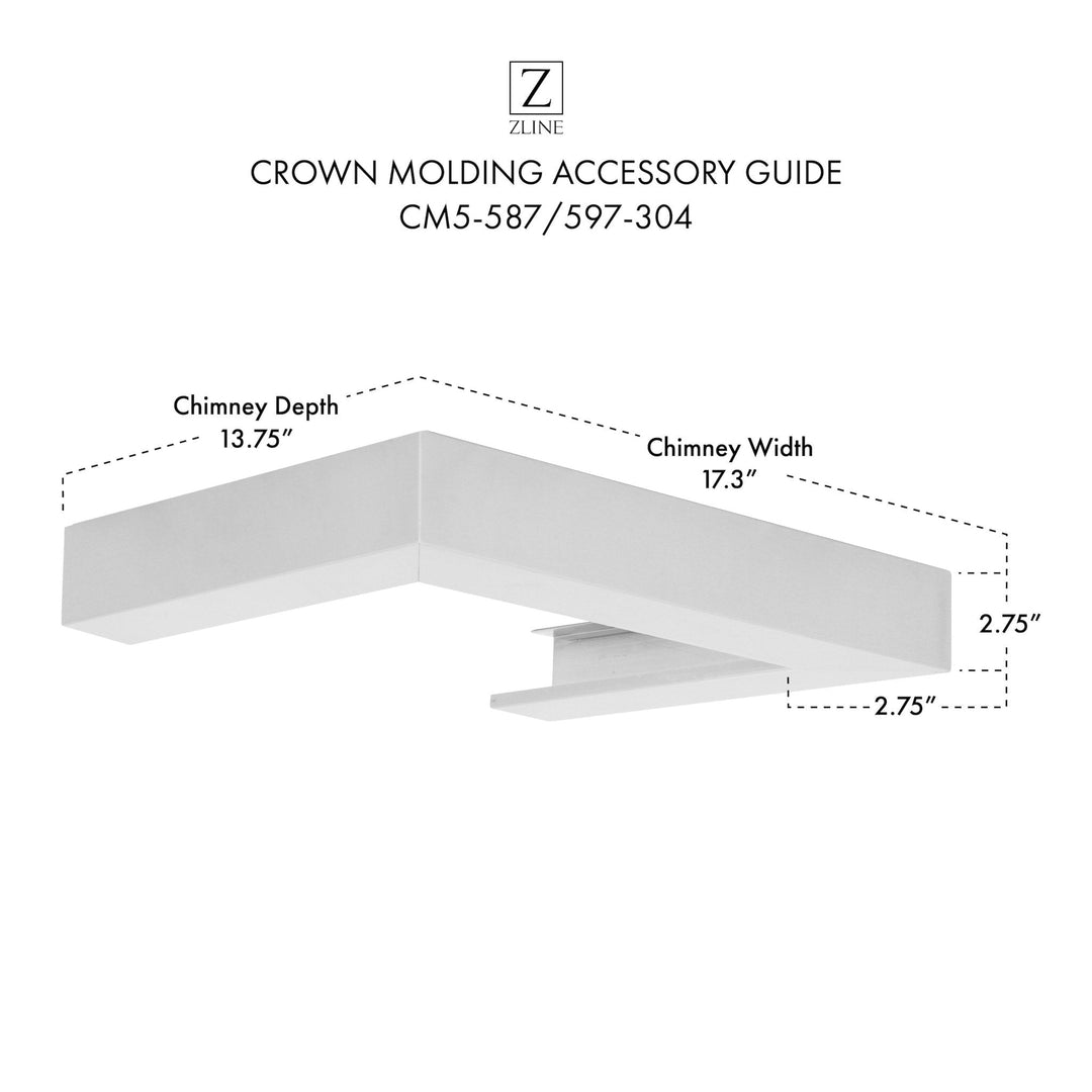 ZLINE Crown Molding Profile 5 for Wall Mount Range Hood (CM5-687-304)