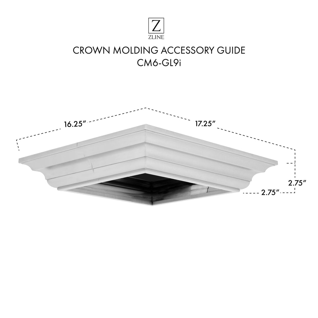 ZLINE Crown Molding Profile 6 for Island Mount Range Hood (CM6-GL9i)