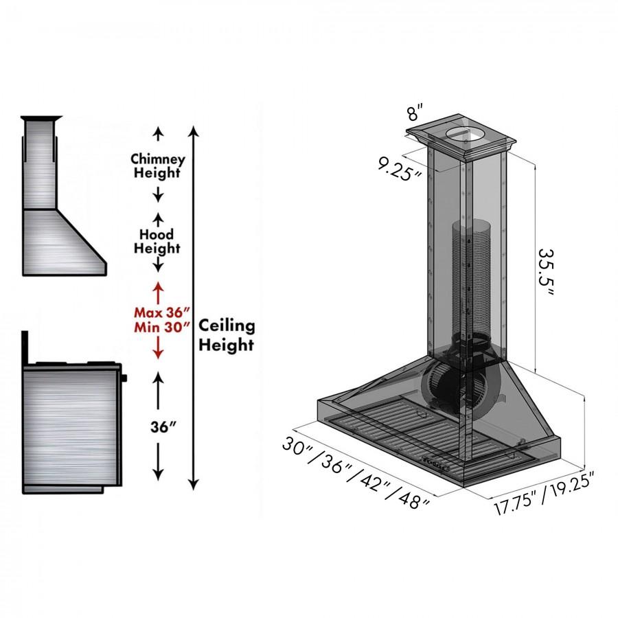 ZLINE Ducted Designer Series Wall Mount Range Hood (KB2-HBXXX)