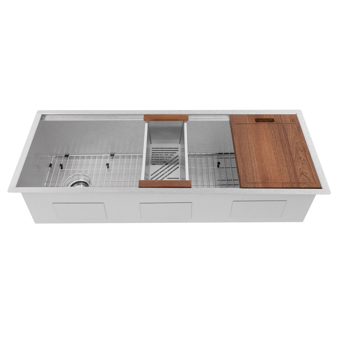 ZLINE Garmisch 43 Inch Undermount Single Bowl Sink with Accessories (SLS-43) - Rustic Kitchen & Bath - Rustic Kitchen & Bath