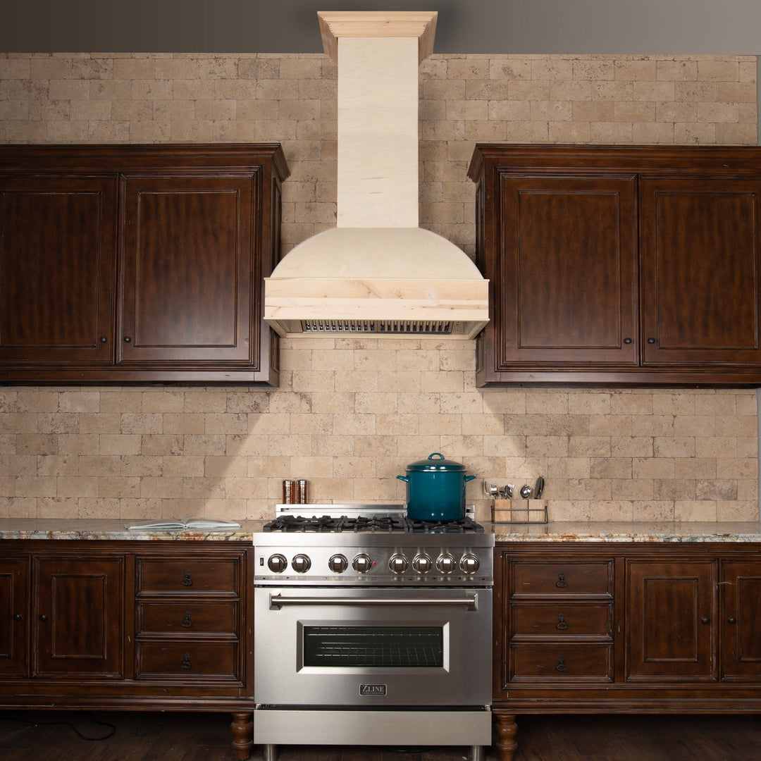 ZLINE 48 Inch Unfinished Wooden Wall Mount Range Hood - Includes Motor (369UF-48)