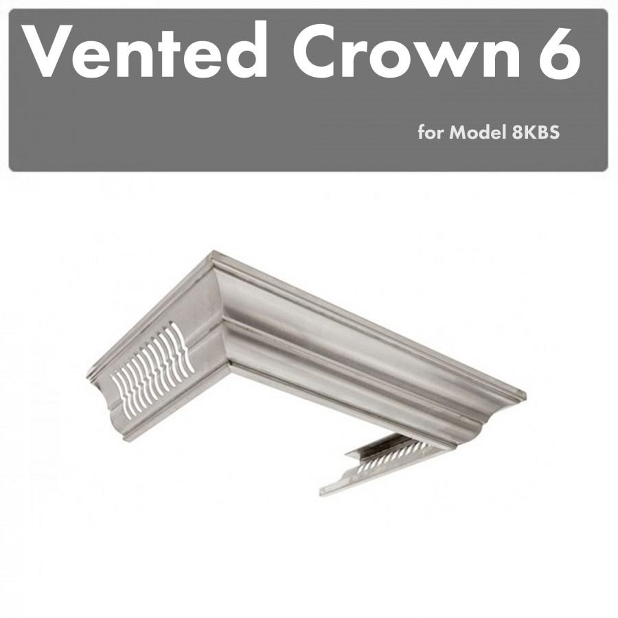 ZLINE Vented Crown Molding Profile 6 for Wall Mount Range Hood in DuraSnow¨ Stainless Steel (CM6V-8KBS)