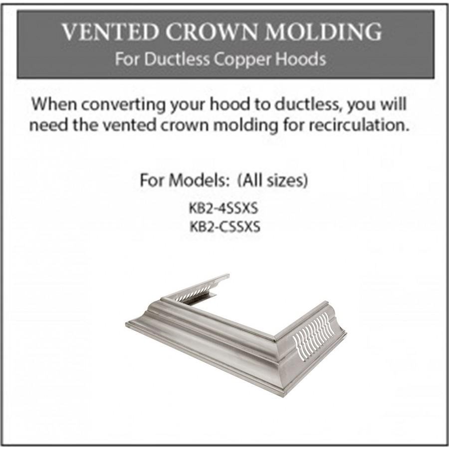 ZLINE Vented Crown Molding Profile 6 for Wall Mount Range Hood in DuraSnow™ Stainless Steel (CM6V-KB-S304)