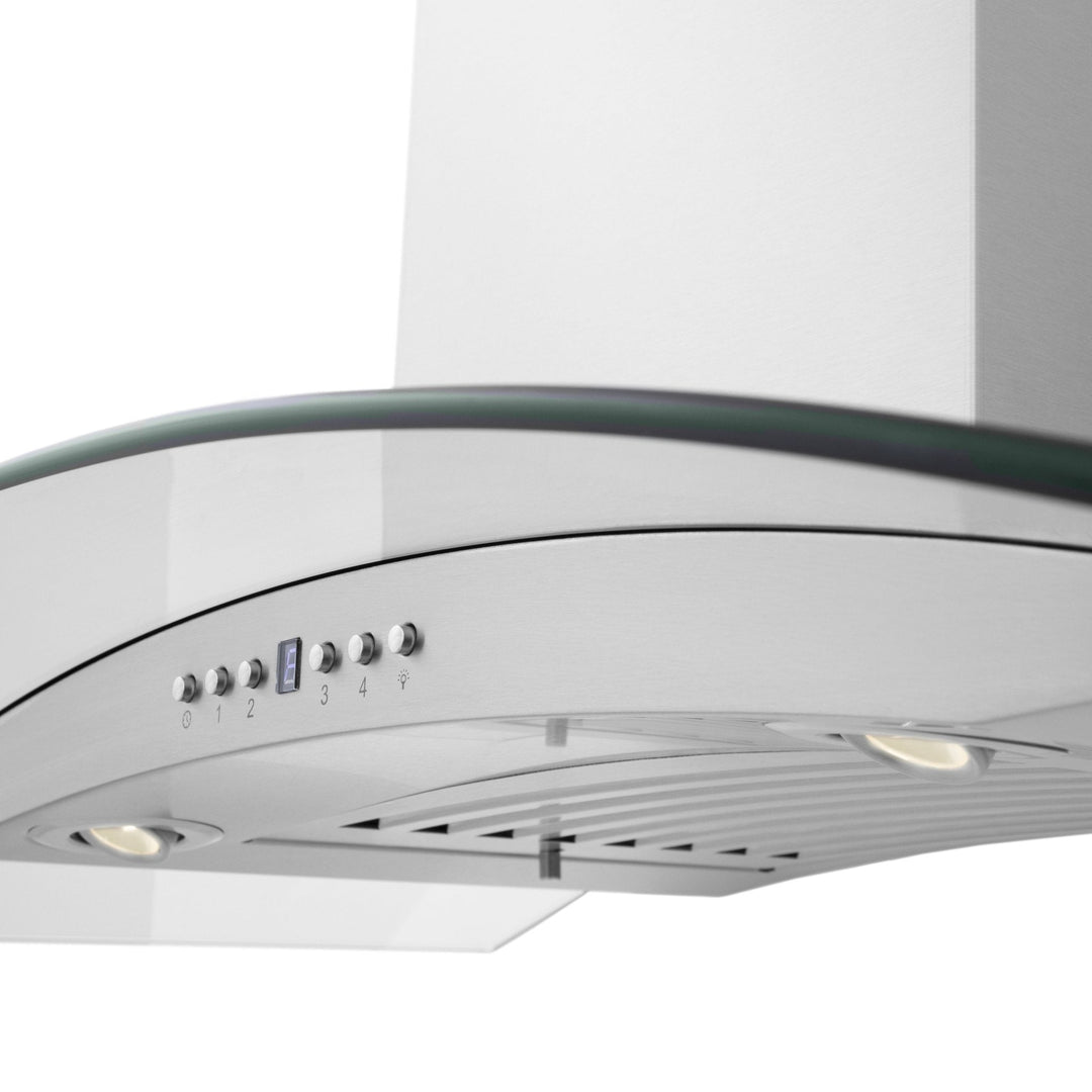 ZLINE Convertible Vent Wall Mount Range Hood in Stainless Steel & Glass (KN4)