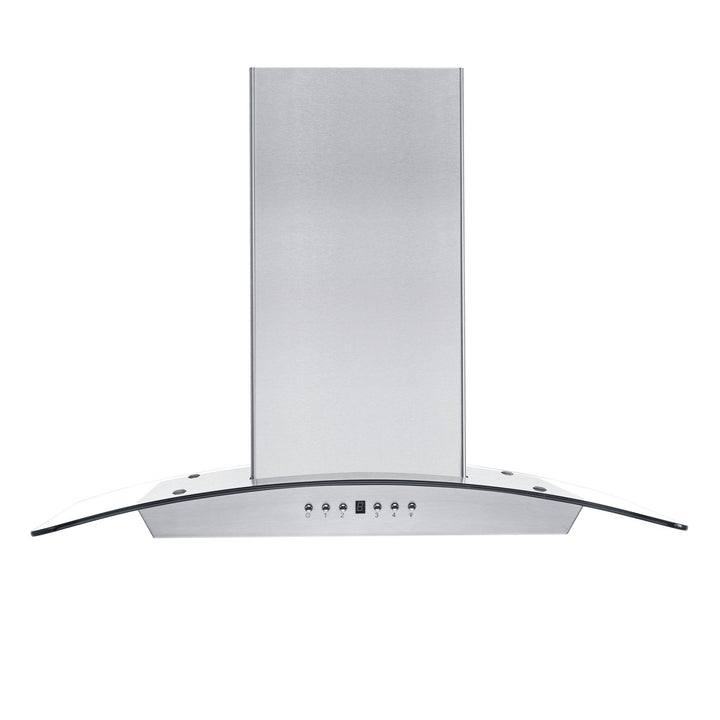 ZLINE Kitchen and Bath, ZLINE Wall Mount Range Hood In Stainless Steel & Glass With Crown Molding (KZCRN), KZCRN-30,