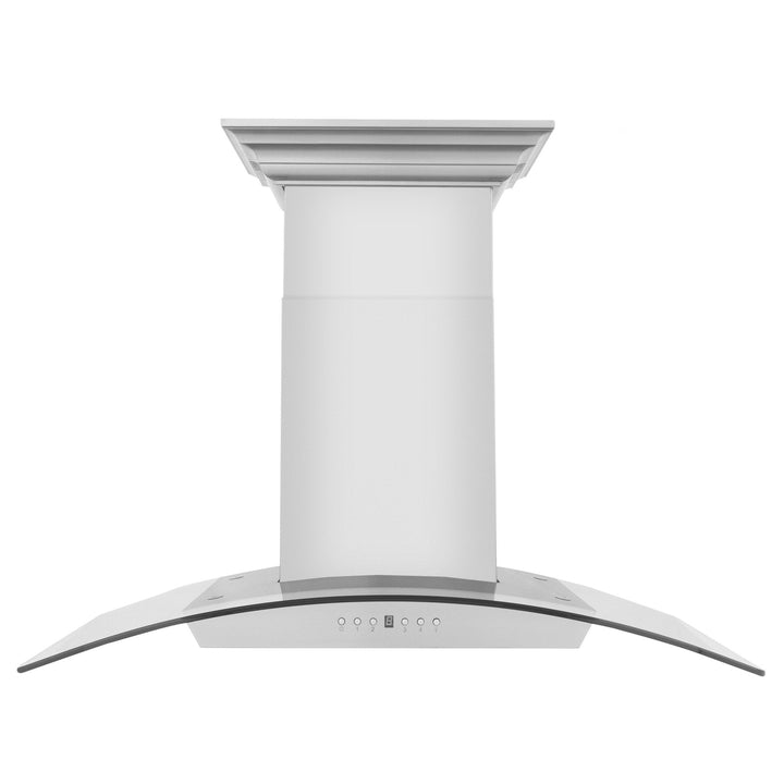 ZLINE Wall Mount Range Hood in Stainless Steel with Built-in ZLINE CrownSound Bluetooth Speakers (KZCRN-BT)